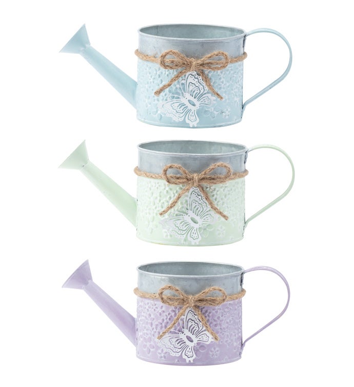 5" Butterfly Bow Watering Can  3 As