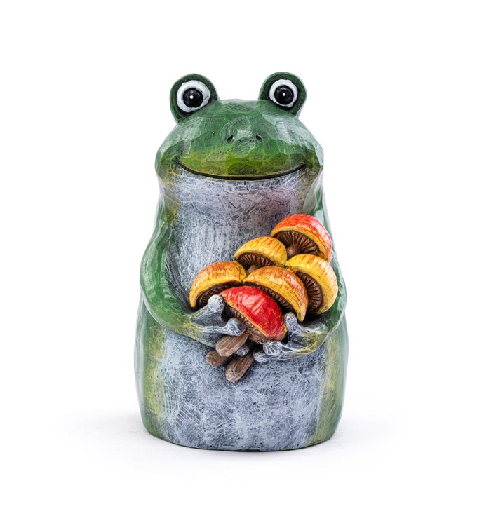 Frog Holding Mushrooms