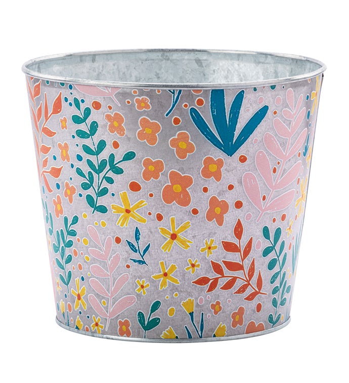6.5"  Galvanized Wildflower Pot Cover