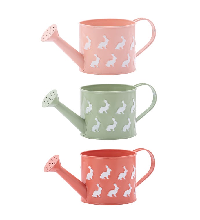 5" Embossed Rabbit Watering Can  3 Assorted