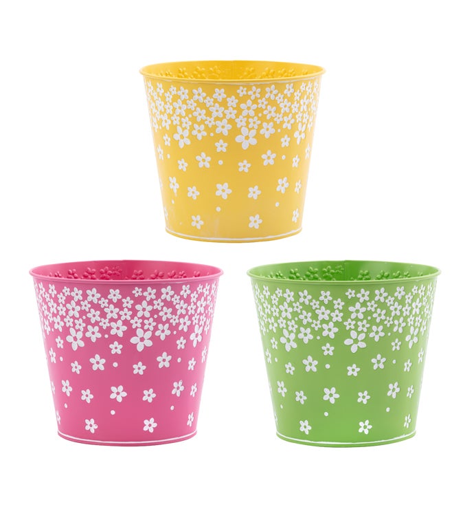 6.5" Flower Cluster Potcover  3 Assorted