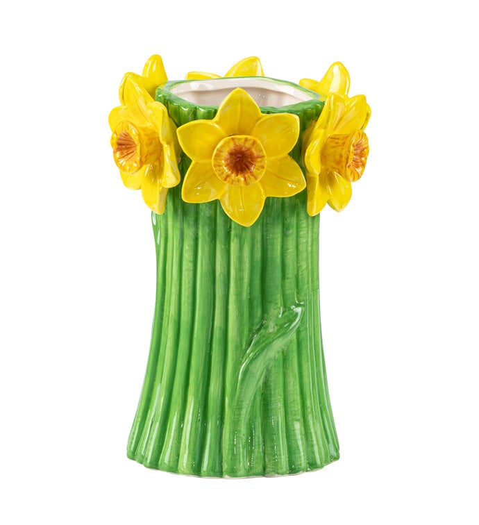 3-D Yellow Daffodil Vase
