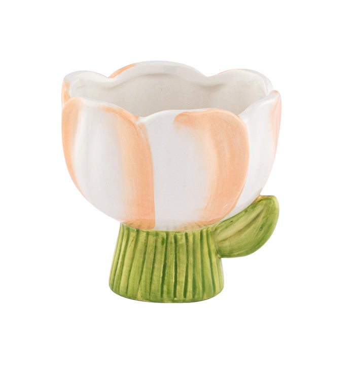 Pink Tulip Pedestal Planter