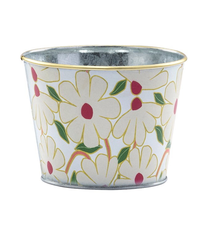 5" White Cone Flower Pot Cover