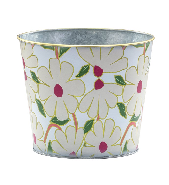 6.5" White Cone Flower Pot Cover