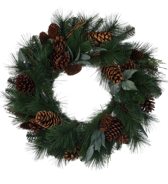 Deluxe Pine/Leaf/Pine Cone Wreath