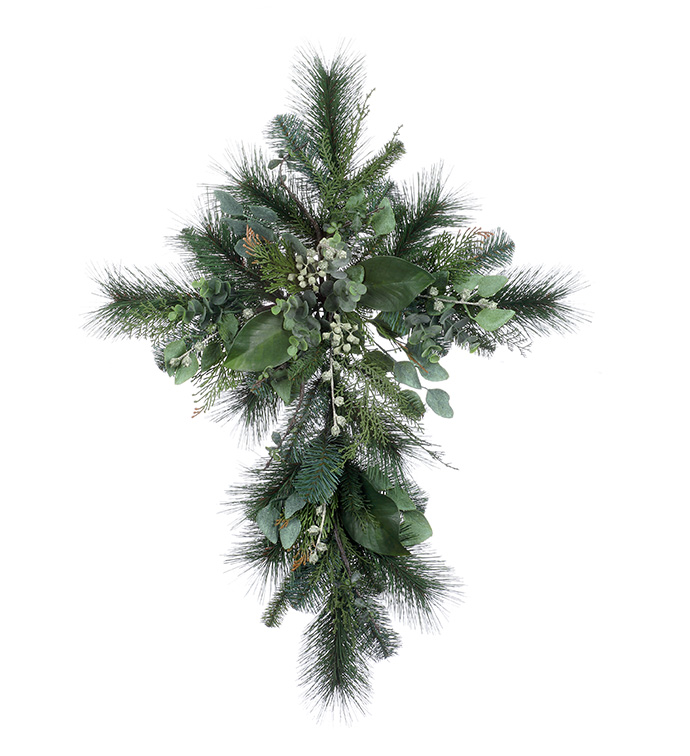 Blue/Green Pine Cross with Eucalypt