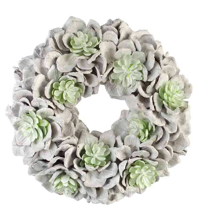 Small Frosted Succulent Wreath