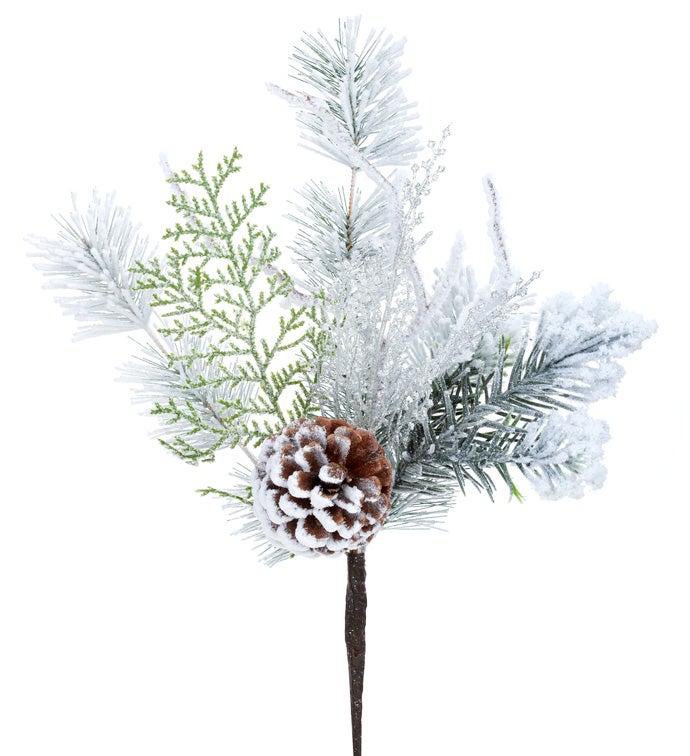 Frosted Laurel Pine Pick