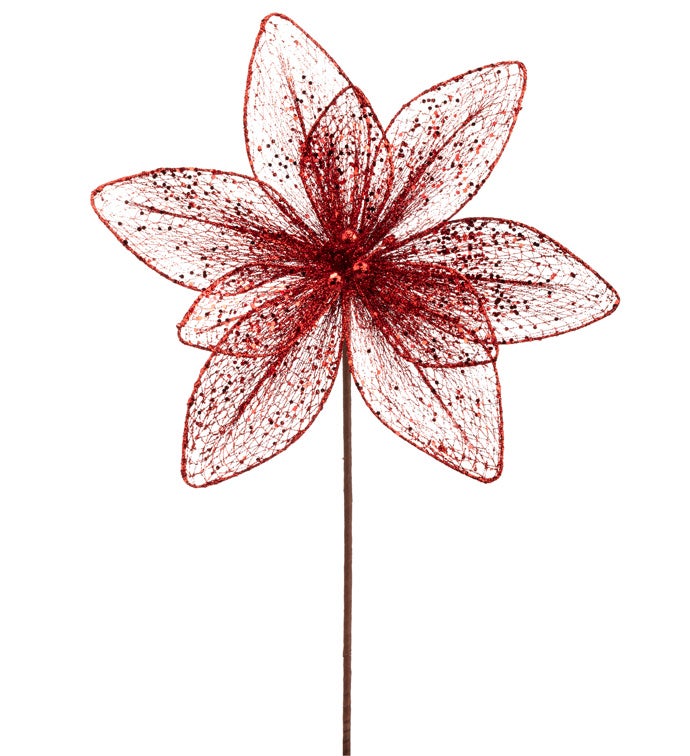 Red Mesh Poinsettia