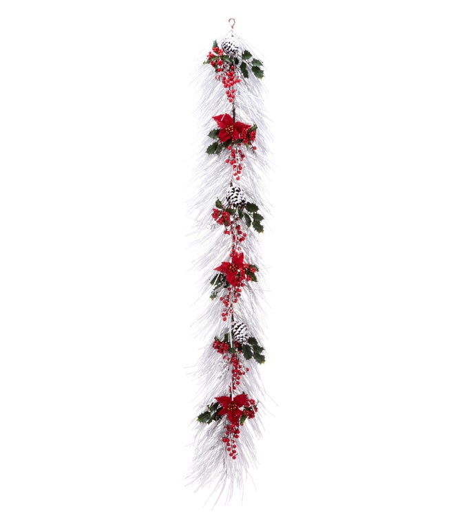 Snow Pine/Berry/Poinsettia Garland