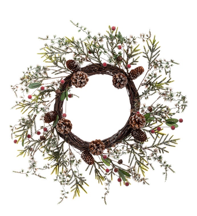Red Berry Pincone / Pine Wreath