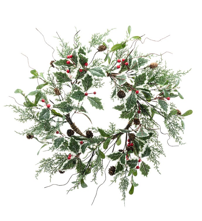 Holly Berry Cone Wreath