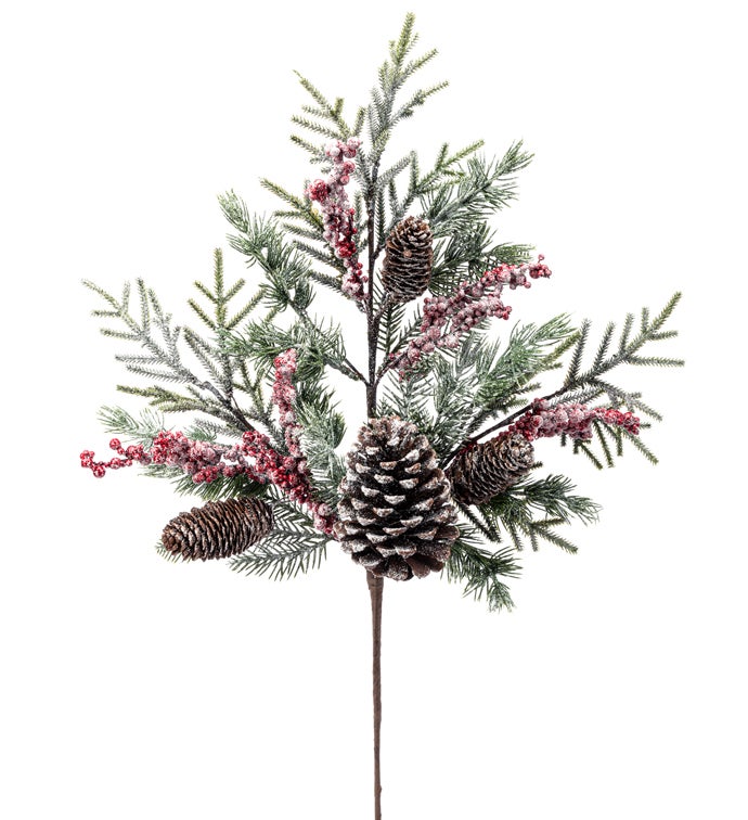 Spike Berry Cone Pine Spray