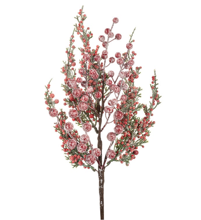 Frosted Red Berry Cedar Pick