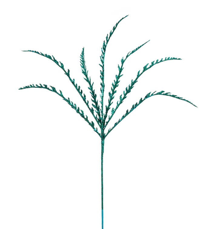 Aqua Glitter Fern Spray