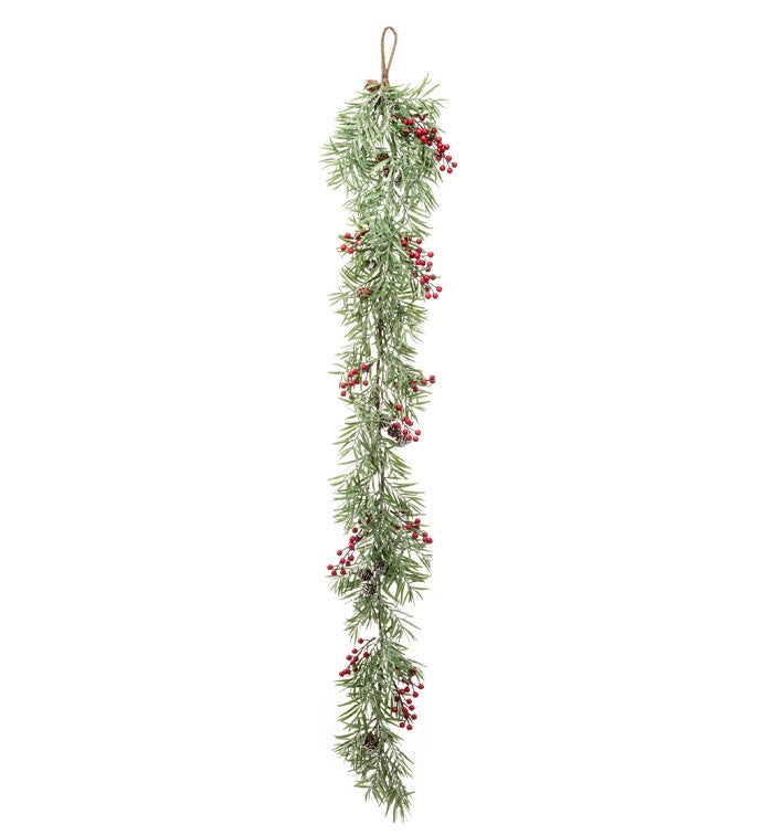 Red Berry Yew Cone Garland