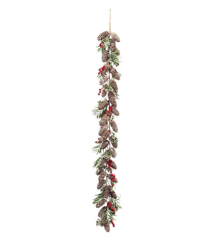 Frost Cone Red Berry Garland