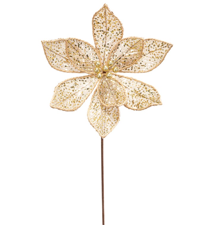 Gold Glitter Poinsettia