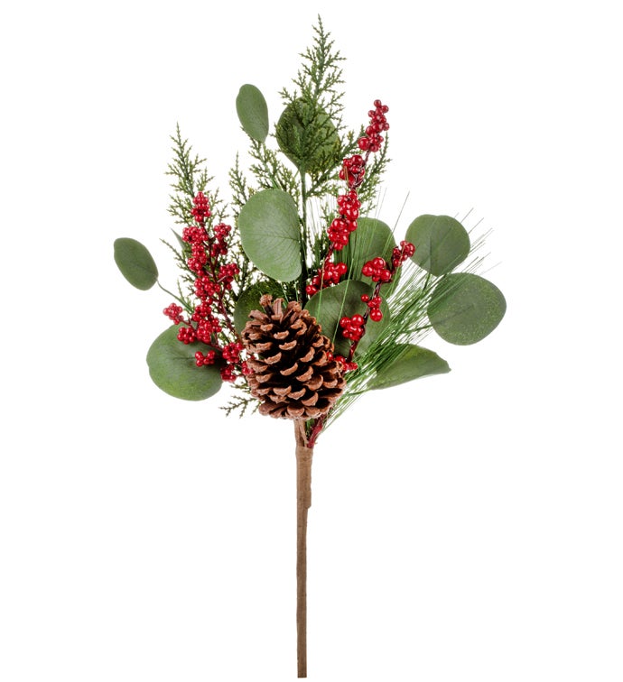Mix Pine Eucalyptus Berry Cone Pick