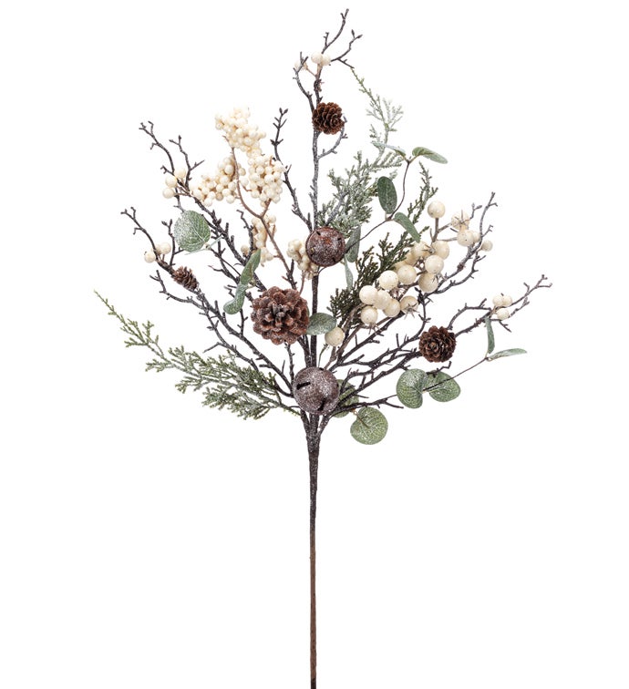 White Berry Eucalyptus Bell Spray