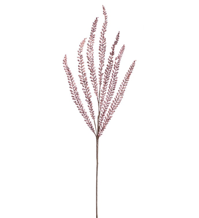 Rose Glitter Fern Spray