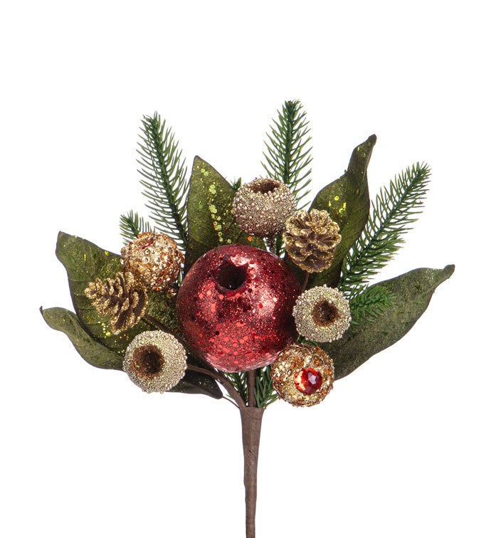 Mixed Foliage Pomegranate Pick