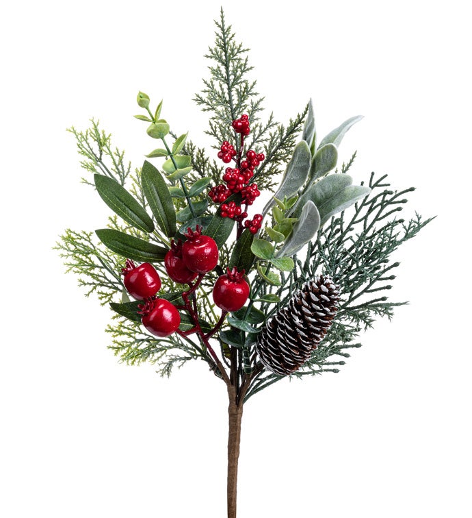 Red Berry Cone/Foliage Pick