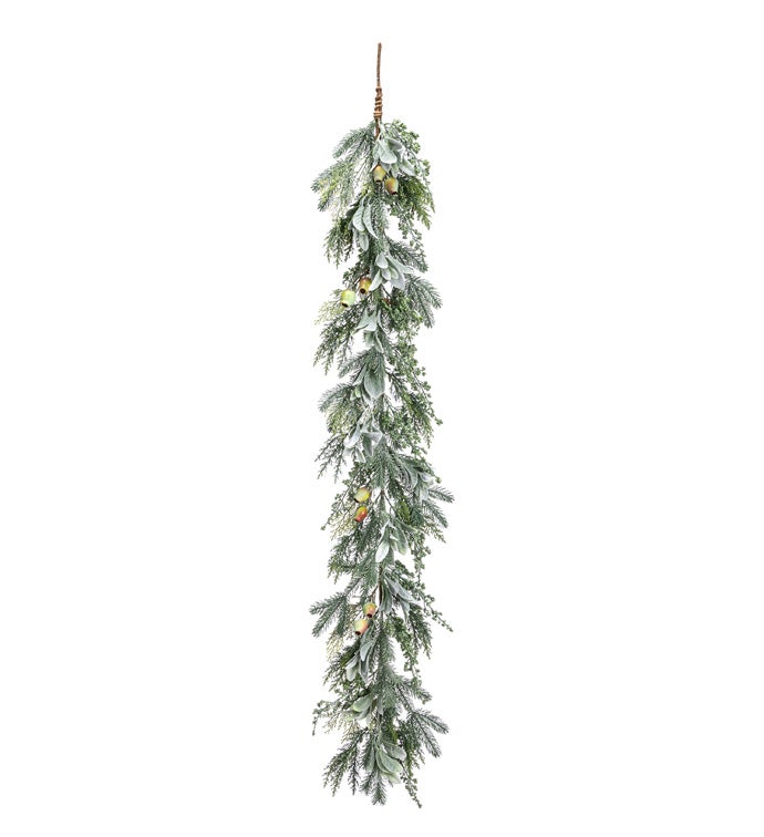Light Green Mixed Foliage Berry Garland