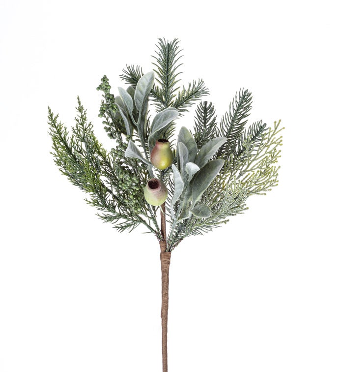 Light Green Mixed Foliage Berry  Pick