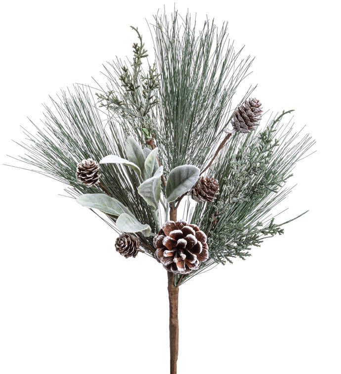 Mixed Pine Cone/Leaves Pick