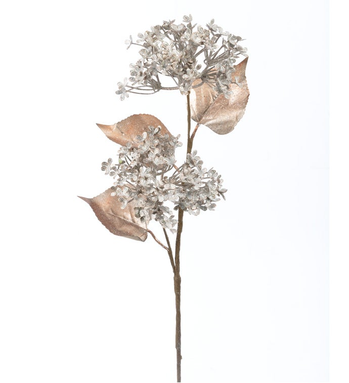 Champagne Glitter Hydrangea Spray