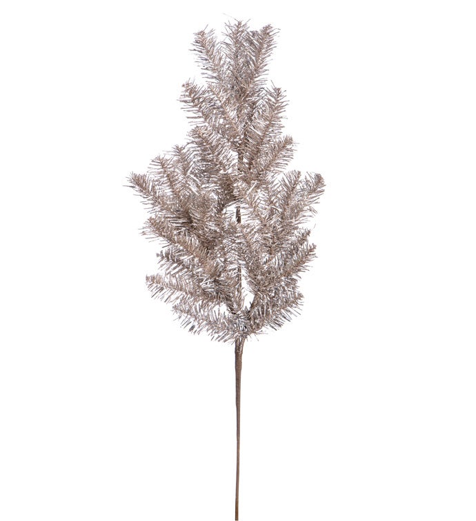 Champagne Glitter Pine Spray