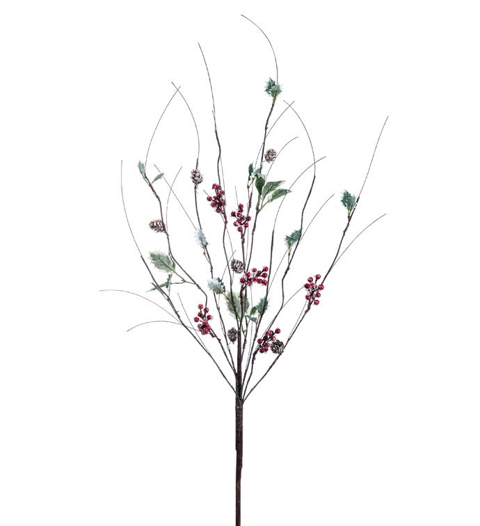 Wispy Berry/Cone/Leaf Spray