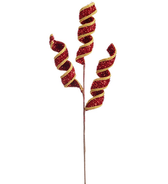 Red/Gold Ribbon Curl Spray