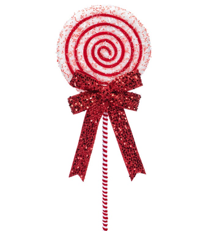 Red Bow Lollipop Pick