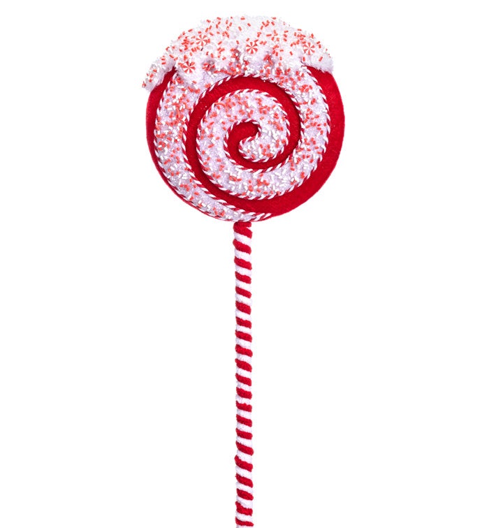Red/White Peppermint Sprinkles Pick
