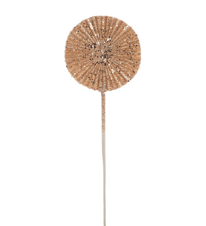 Round Apricot Glitter Pick