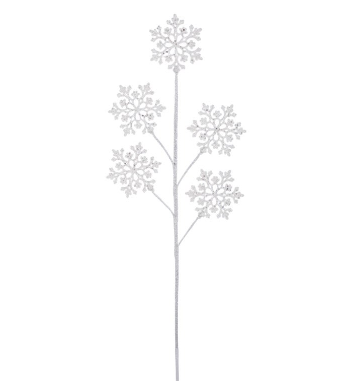 White Glitter Snowflake Spray