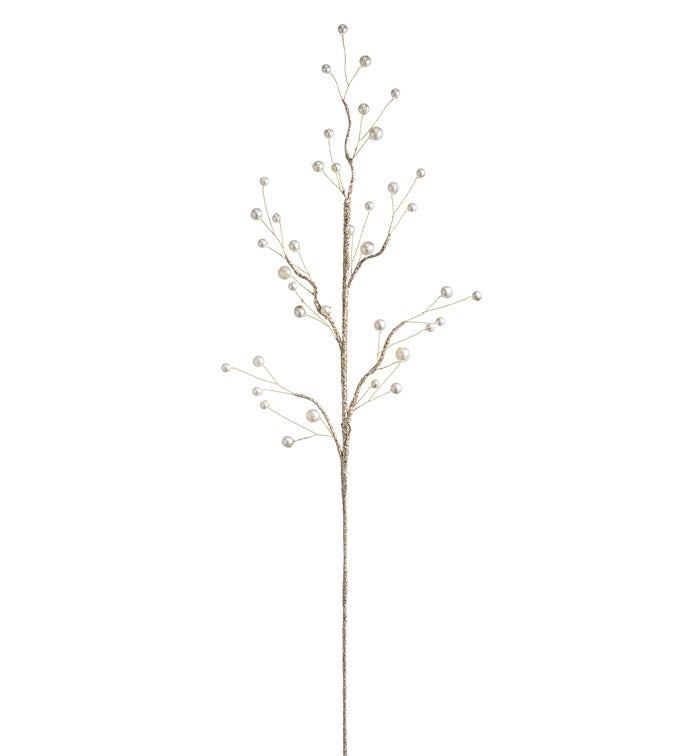 Pearl Berry Gold Branch Spray