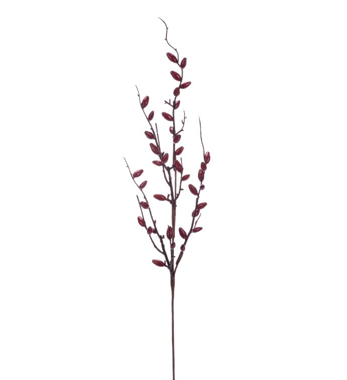 Burgundy Oval Berry Spray