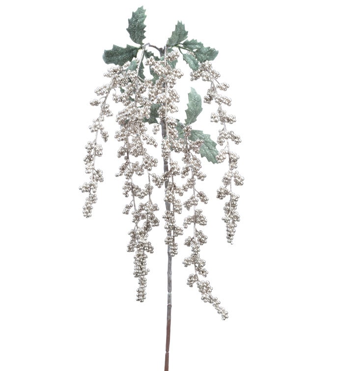 Metallic Platinum Berry Hanging Vine