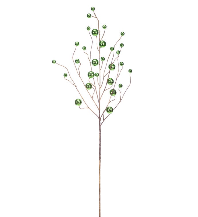 Green Glitter Berry Spray