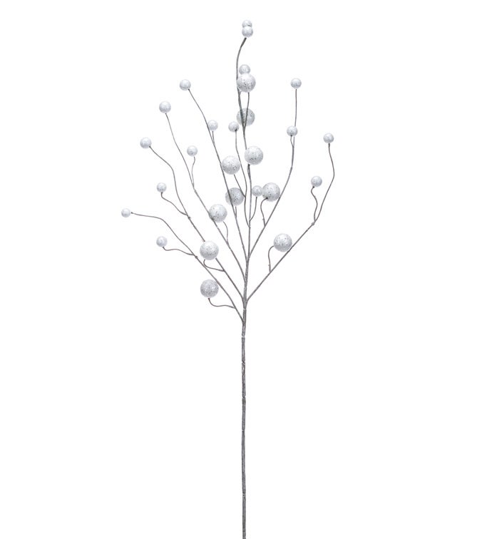 White Glitter Berry Spray