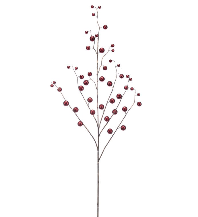 Dark Red Glitter Berry Branch