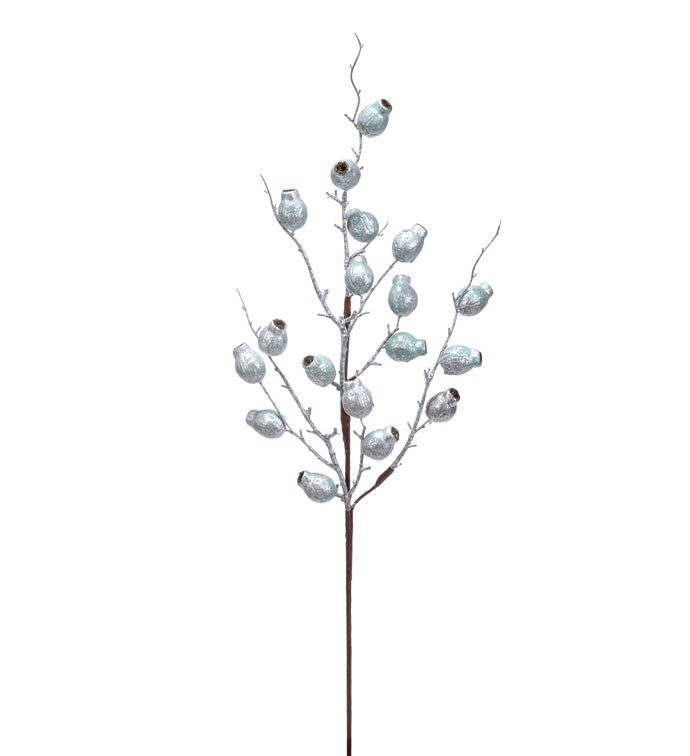Metallic Silver/Blue Berry Branch