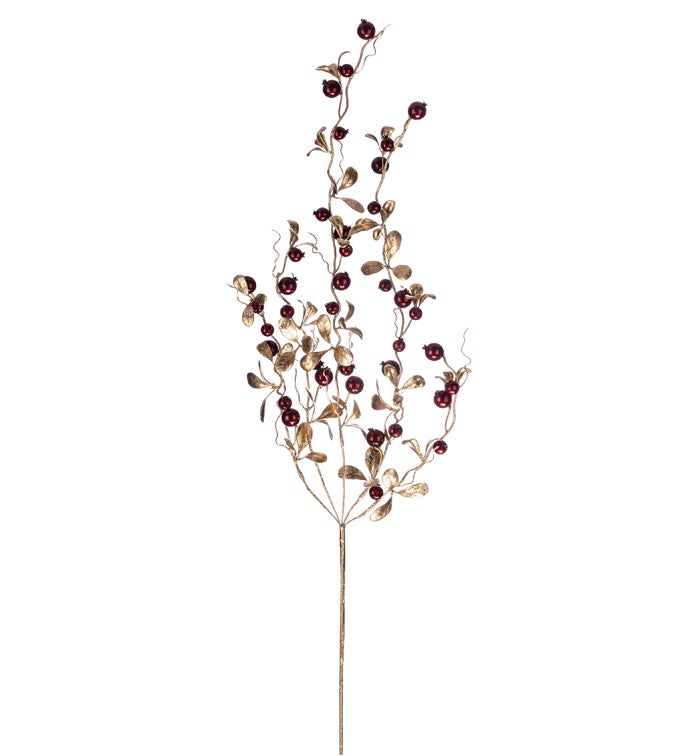 Burgundy Berry Gold Leaves Vine