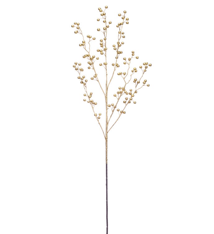 Metallic Gold Berry Branch