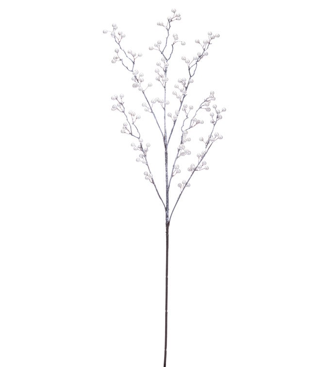 Metallic White Berry Branch