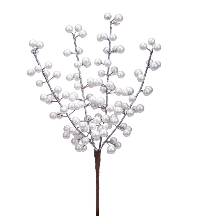 Metallic White Spike Berry Pick